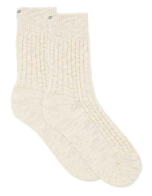Organic Cotton Chunky Rib Crew Sock in Bone