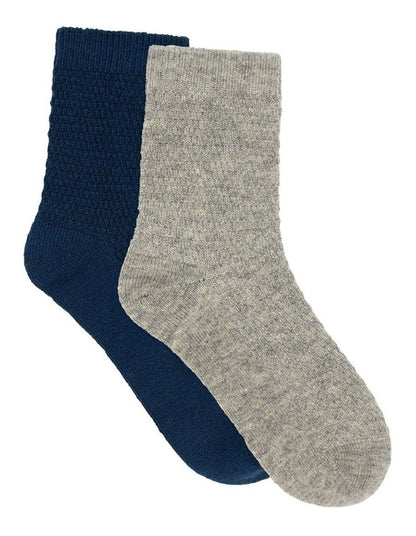 Waffle Winter Blend Crew Sock 2 Pack in Grey Marle/Empress