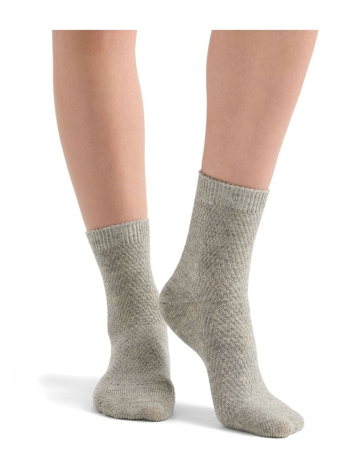 Waffle Winter Blend Crew Sock 2 Pack in Grey Marle/Empress