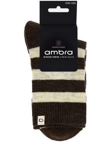 Winter Stripe Sock in Coffee