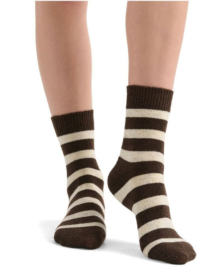 Winter Stripe Sock in Coffee
