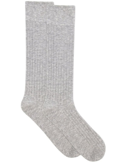 Organic Cotton Blend Rib Knee High in Grey Marle