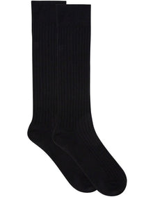 Organic Cotton Blend Rib Knee High in Black