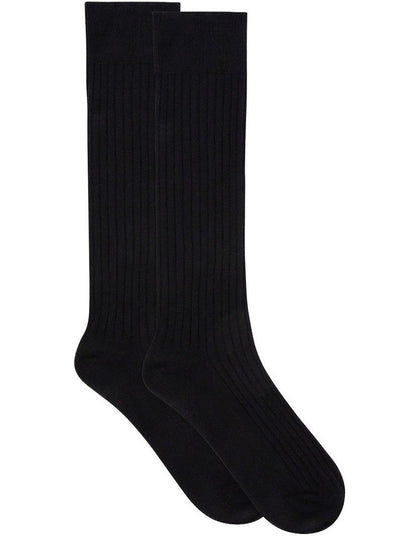 Organic Cotton Blend Rib Knee High in Black