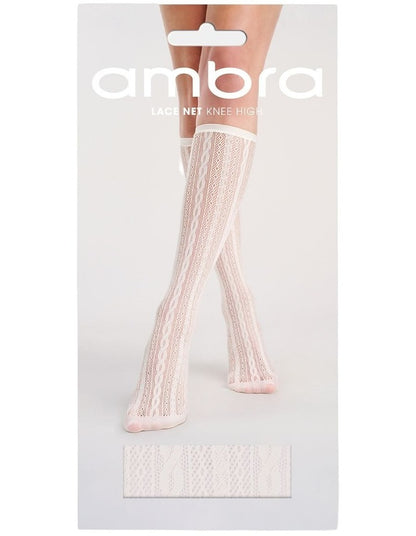 Lace Net Knee High Sock in Buttercream