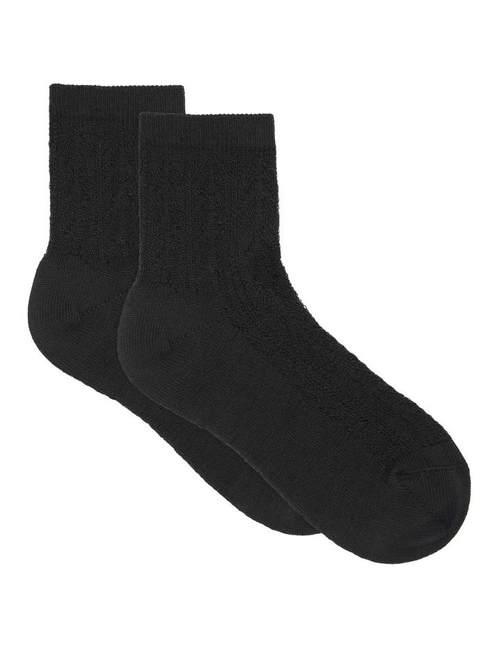 Mia Pointelle Sock in Nero