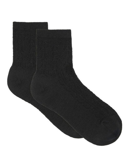 Mia Pointelle Sock in Nero