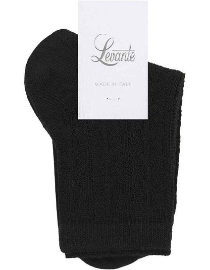 Mia Pointelle Sock in Nero