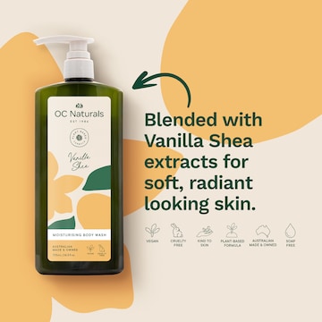 OC Naturals Vanilla Shea Moisturising Body Wash 725mL