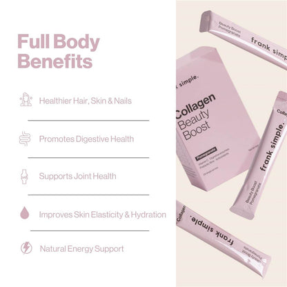 frank simple. Collagen Beauty Boost Pomegranate Sachets 28 Pack