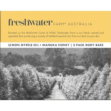 Freshwater Farm Australia Lemon Myrtle Manuka Honey Soap 100g x 3 pack