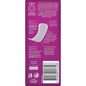 Poise Incontinence Liners Extra Long With Charcoal 20 pack