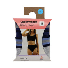 Underworks Ladies Sporty High Cut Underwear Size 14 2 Pack
