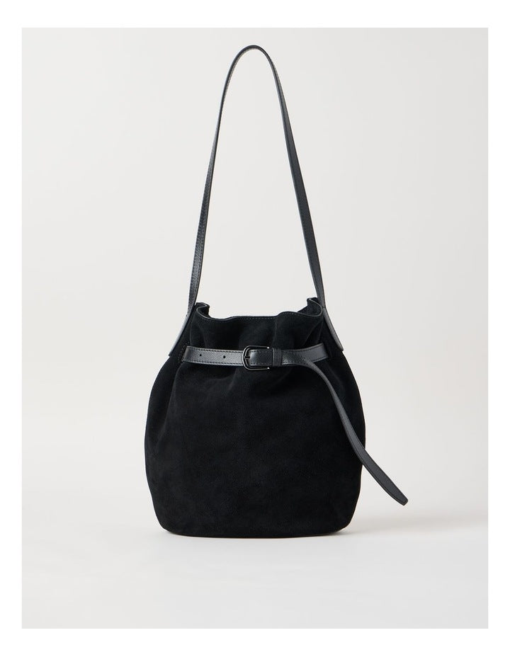 Brooklyn Leather Shoulder Bag in Black