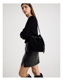 Brooklyn Leather Shoulder Bag in Black