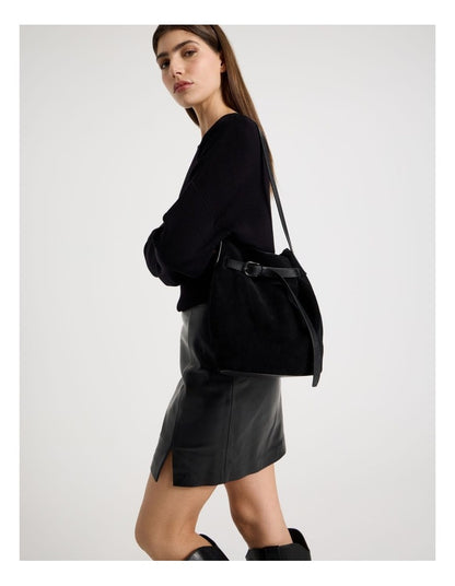 Brooklyn Leather Shoulder Bag in Black