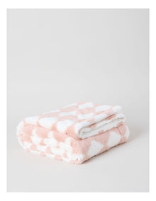 Diamonds Faux Fur Throw in Pink