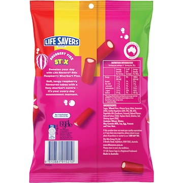 Life Savers Raspberry Sherbert Fizz Stix 200g