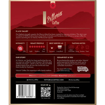 Vittoria Black Valley Riserva Blend Capsules 20 Pack
