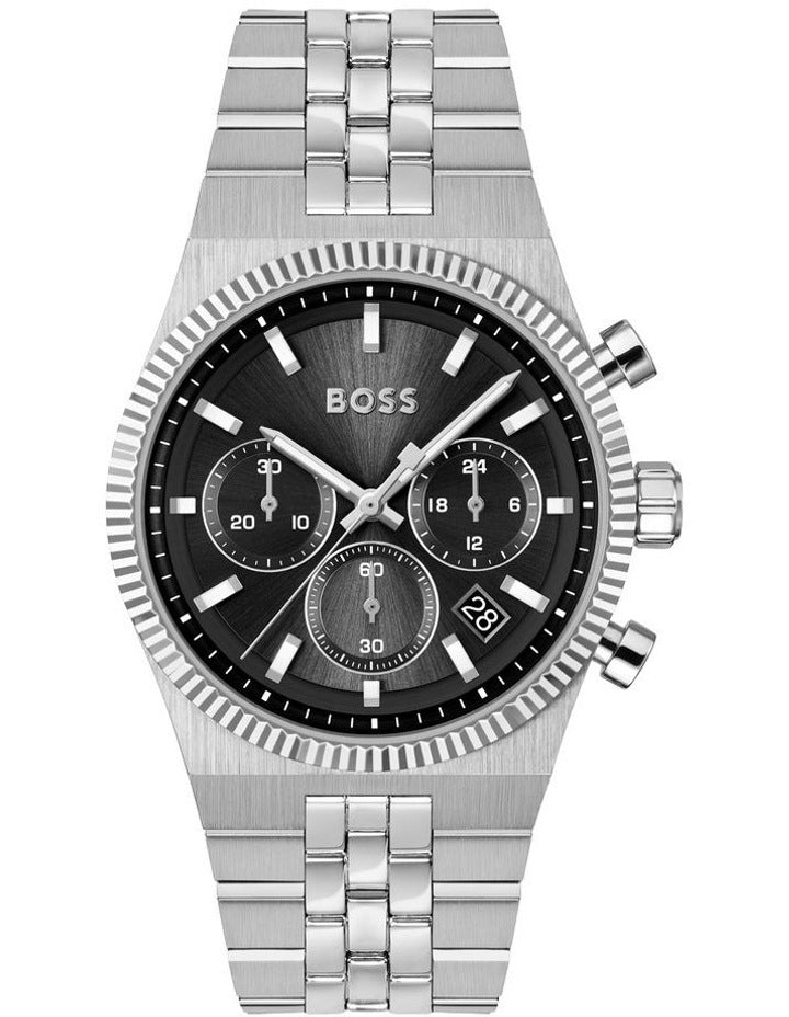 Candor Prime Stainless Steel Dial Watch in Black