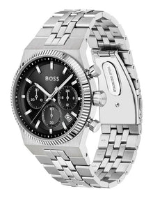 Candor Prime Stainless Steel Dial Watch in Black
