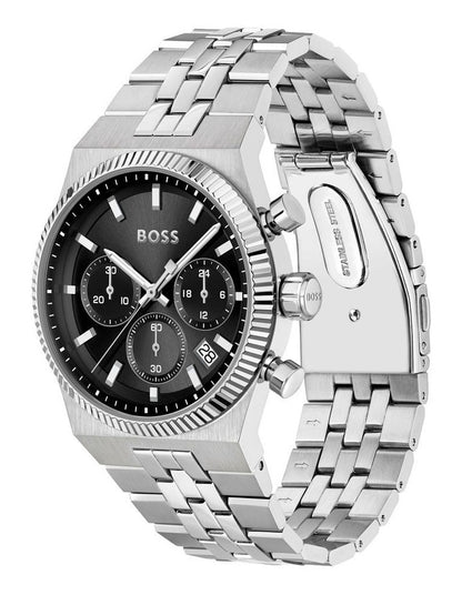 Candor Prime Stainless Steel Dial Watch in Black