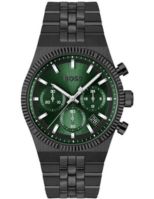 Candor Prime Ionic Plated Black Steel Dial Watch in Green