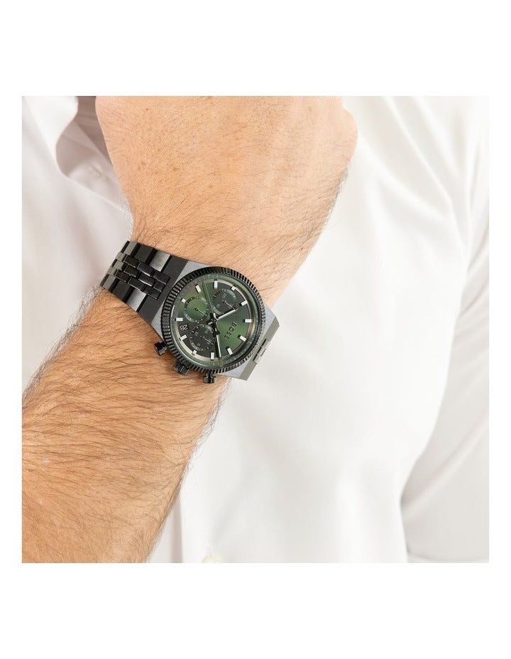 Candor Prime Ionic Plated Black Steel Dial Watch in Green