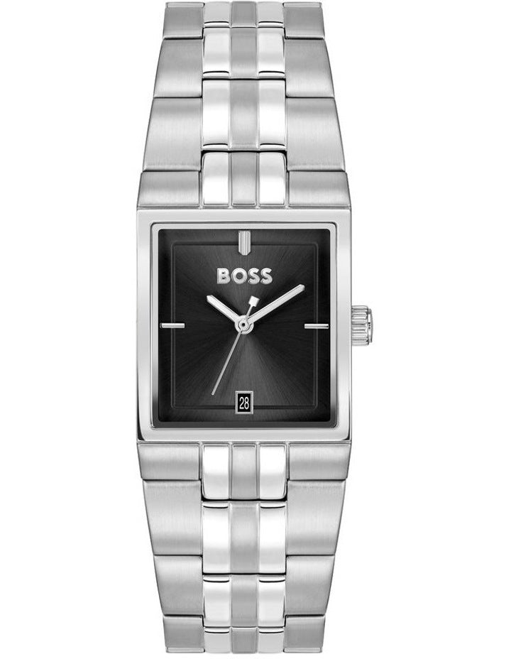 Strivo Stainless Steel Dial Watch in Black