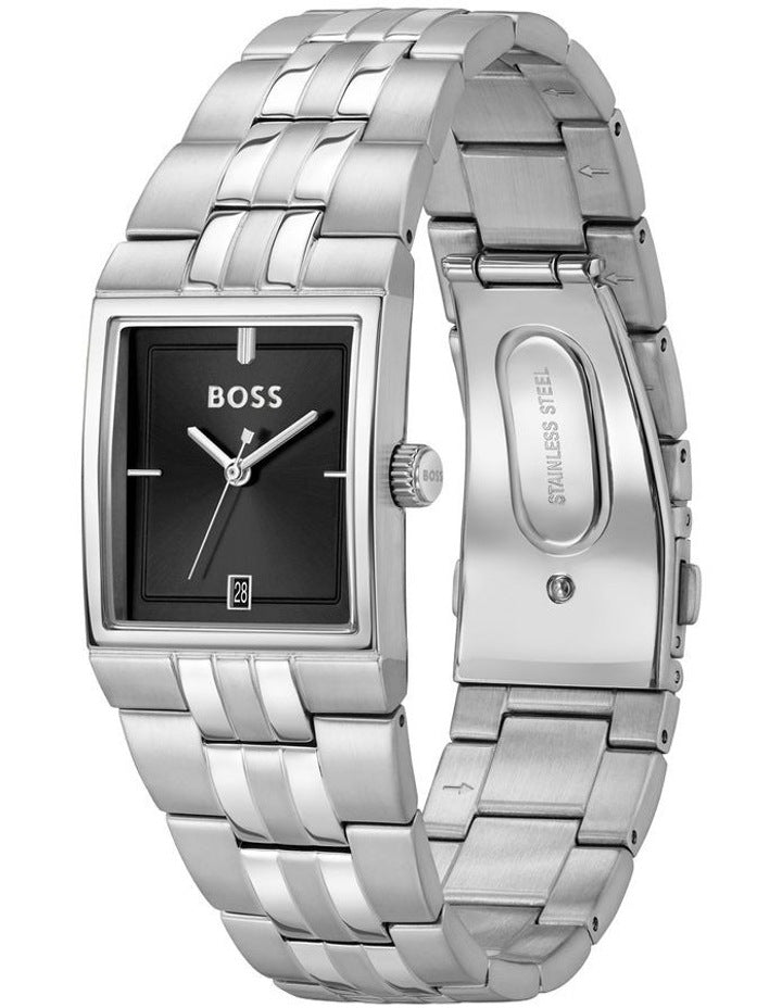 Strivo Stainless Steel Dial Watch in Black