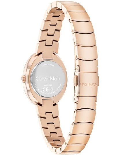 Twisted Bezel Ionic Plated Rose Gold Steel Dial Watch in Dark Green