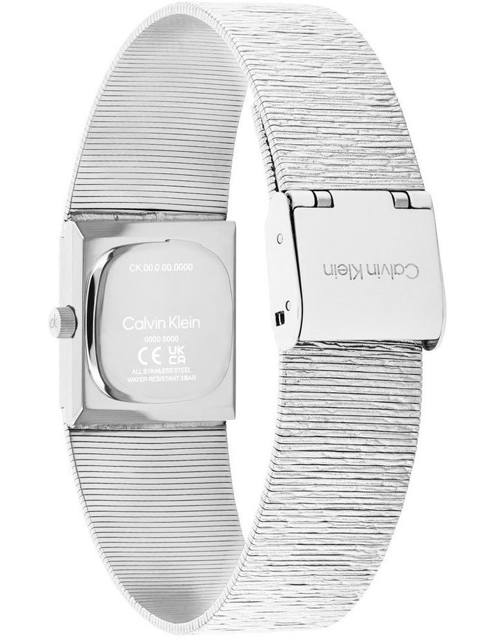 Sophisticated Square Stainless Steel Dial Watch in Silver