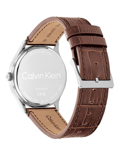 Tailored Leather Dial Watch in Blue