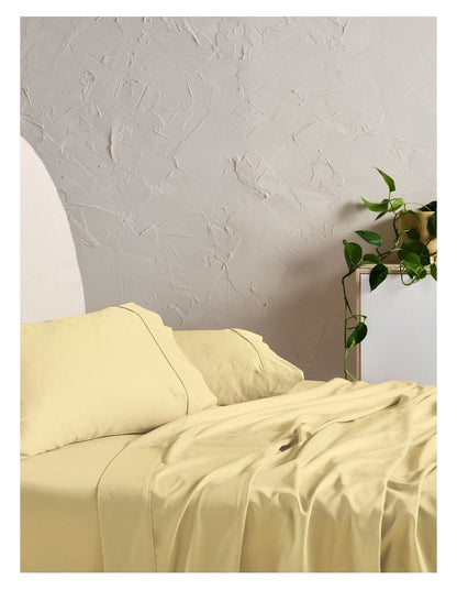Augusta Cotton Sateen Standard Pillowcase 500TC in Daffodil