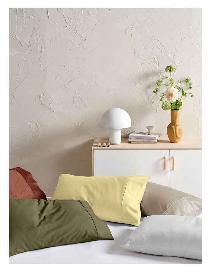 Augusta Cotton Sateen Standard Pillowcase 500TC in Daffodil