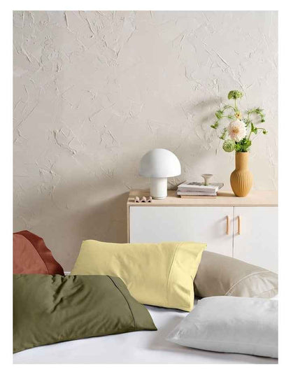 Augusta Cotton Sateen Standard Pillowcase 500TC in Daffodil