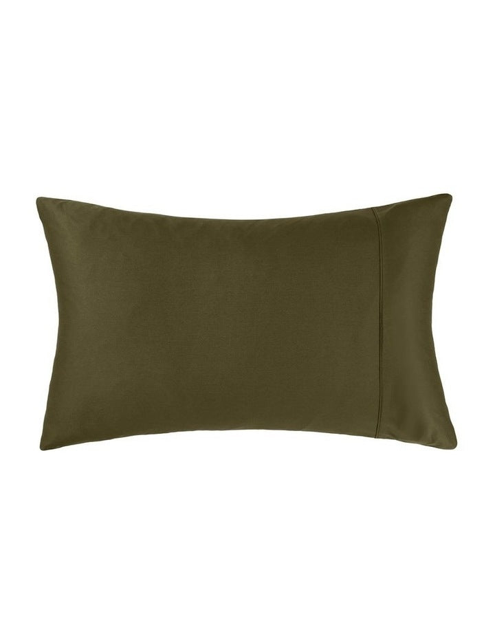 Augusta Cotton Sateen Standard Pillowcase 500TC in Olive