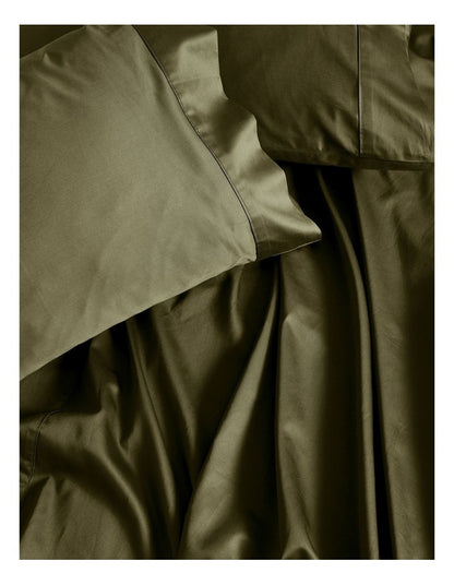 Augusta Cotton Sateen Standard Pillowcase 500TC in Olive
