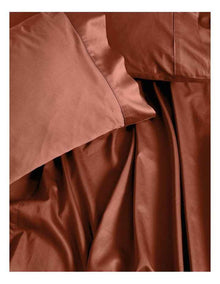 Augusta Cotton Sateen Standard Pillowcase 500TC in Brick