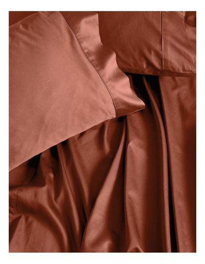 Augusta Cotton Sateen Standard Pillowcase 500TC in Brick