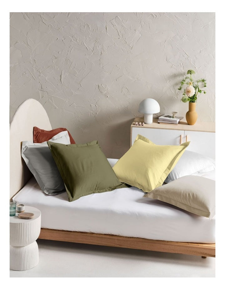 Augusta Cotton Sateen European Pillowcase 500TC in Brick