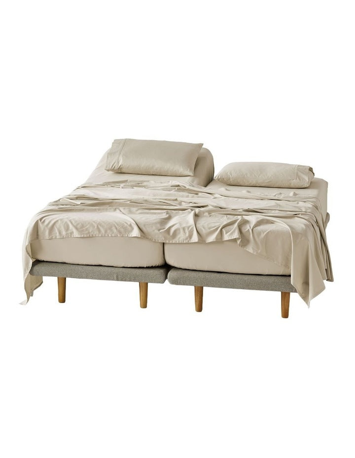 Augusta 500TC Cotton Sateen Fitted Sheet in Natural