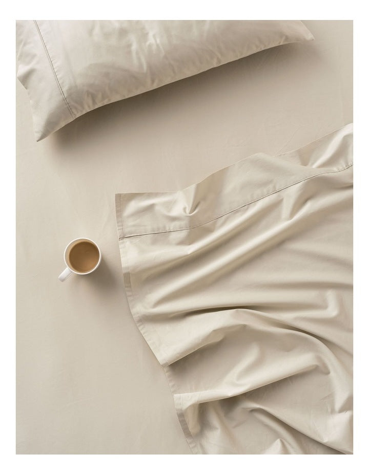 Augusta 500TC Cotton Sateen Fitted Sheet in Natural