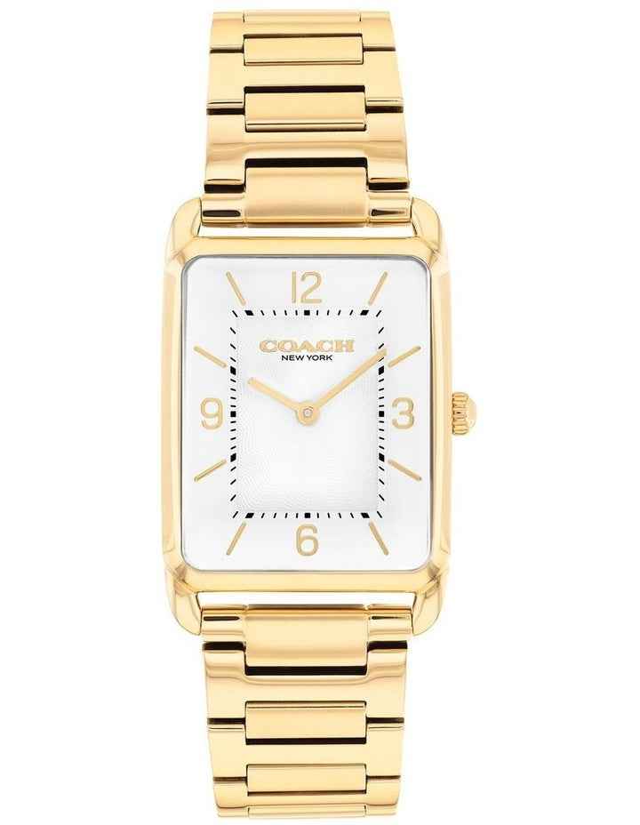 Elliot Ionic Plated Thin Steel Silver Dial Watch in White Gold