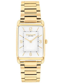 Elliot Ionic Plated Thin Steel Silver Dial Watch in White Gold