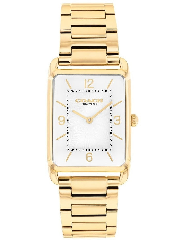 Elliot Ionic Plated Thin Steel Silver Dial Watch in White Gold