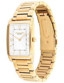 Elliot Ionic Plated Thin Steel Silver Dial Watch in White Gold