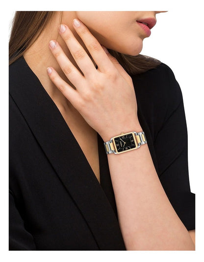 Elliot Stainless Steel & Ionic Plated Thin Steel Dial Watch in Black