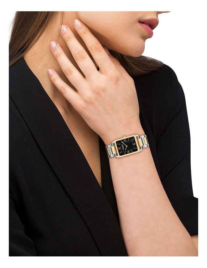 Elliot Stainless Steel & Ionic Plated Thin Steel Dial Watch in Black