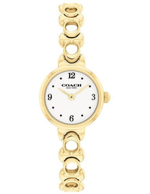 Iris Ionic Plated Thin Steel Chalk Dial Watch in Gold